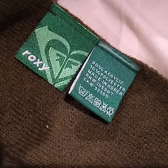 ROXY QUICKSILVER LOGO khaki Light green SCARF - Picture 2 of 2